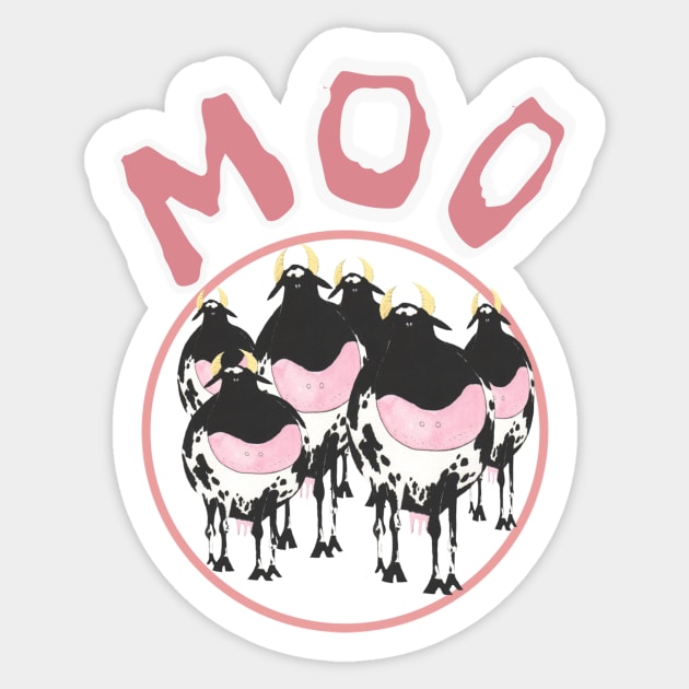 Moo-ve It, Moo Cows! Sticker by krisevansart